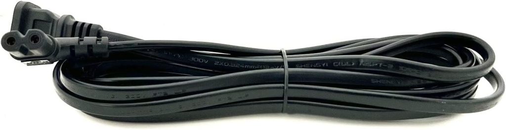 [UL Listed] OMNIHIL Extra Long 10FT L-Shaped C7 Power Cord Replacement for Sangean WR-11SE, WR-16, Table Top Radio